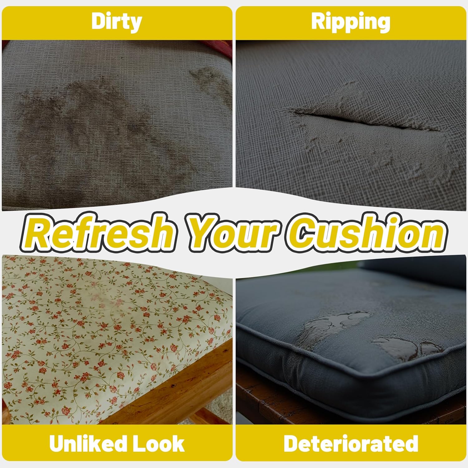 ShadeMart Custom Cushion Covers with Zipper, Replaceable Custom Size Covers 100 Colors/Fabrics for Bench/Chair/Indoor/Outdoor Furniture/Window Seat/Sofa Cushion (4 Inch Thick)