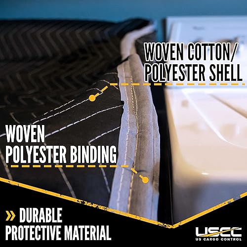 Miniatura 3 de US Cargo Control Funda acolchada para lavadora y secadora, almohadilla acolchada negra y gris para mudanzaalmacenamiento, 30 x 46 pulgadas, tela de