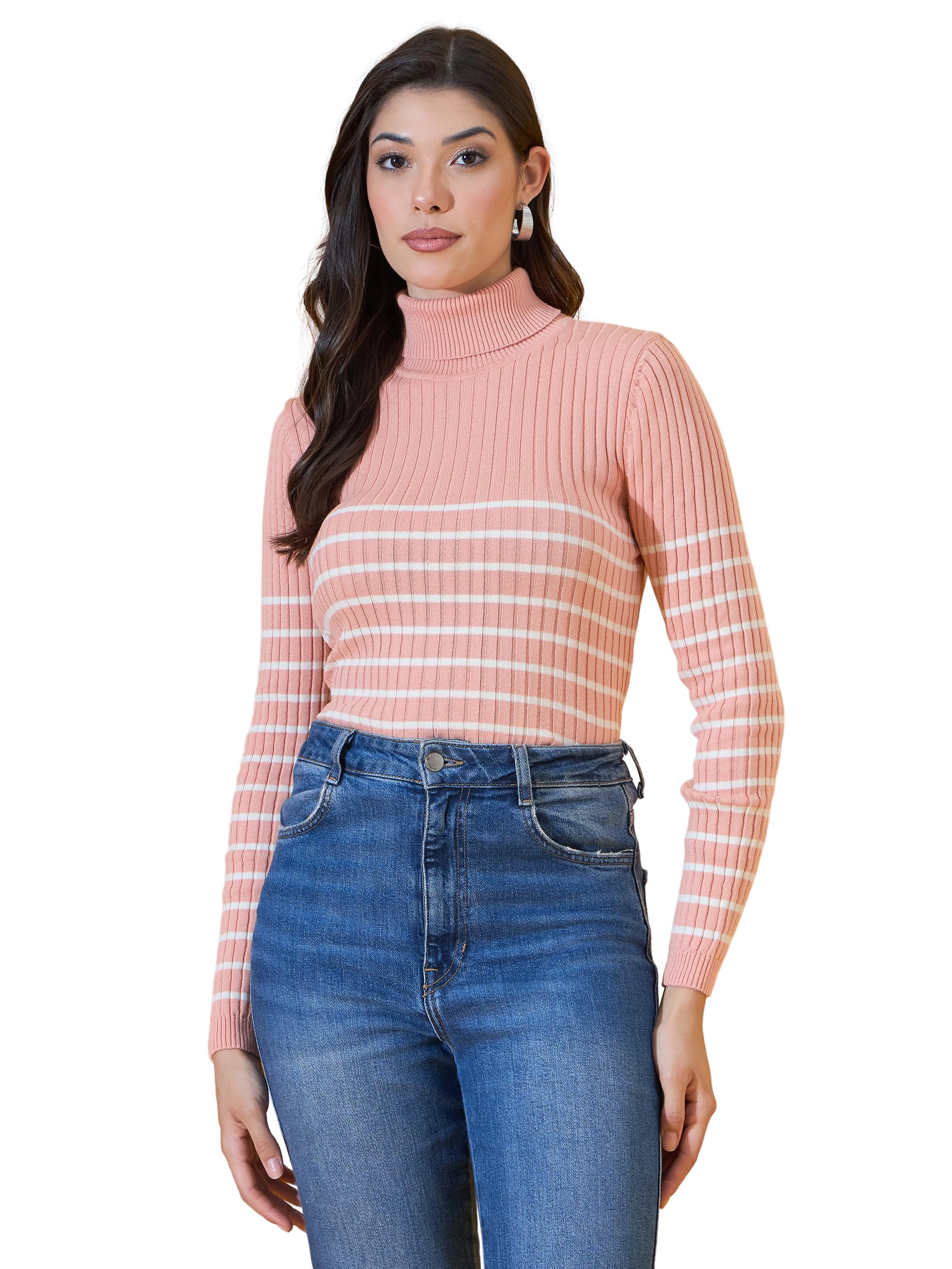 98 Degree North Women Turtule Neck Sweater-G1157-D.Camel-image-37