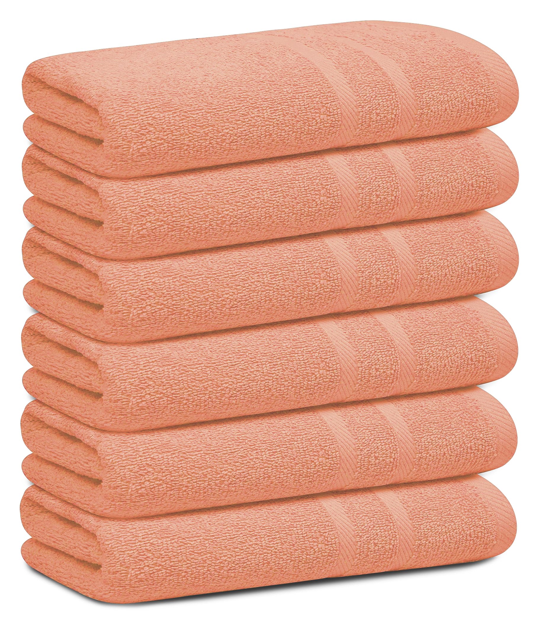 Looperry 6 Pack Small Bath Towel Set - 100% Cotton 23x46 Shower Towels in 450 GSM. Lightweight & Absorbent Quick Dry Gym Towel for Showering, Pet