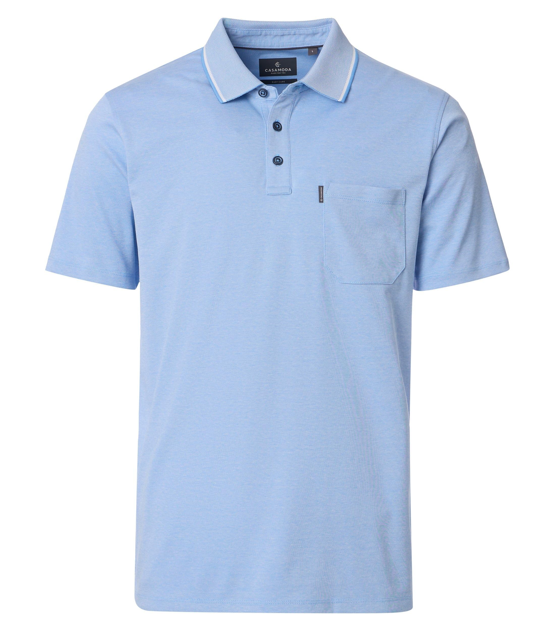 Casa Moda Herren Polo-Shirt unifarben Blau XXL