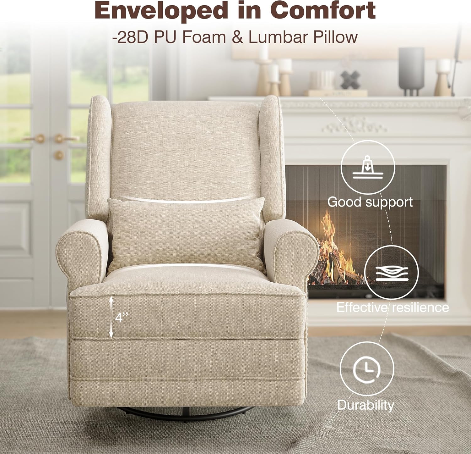 RoyalCraft Swivel Recliner Chair with Extra Large Jordan Ubuy