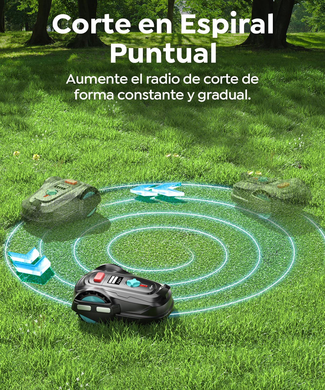YARDCARE M800Plus Robot Cortacesped sin Cable Perimetral, MAX 800m², Posicionamiento GPS+Navegación con Visión IA, Retorno Estación de Carga, App Control, Corte Forma U, Evitación Precisa Obstáculos