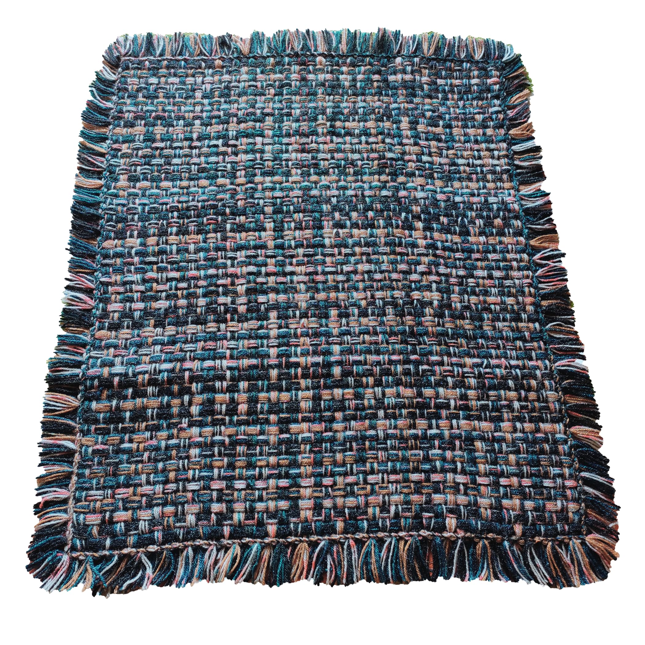 Microfiber Woollen Pooja Aasan, Soft, Comfy, Attractive Handmade Meditation Rug Multicolor (32 x 28 Inch)-picture-22