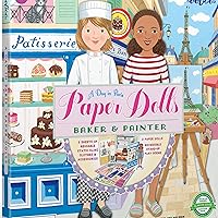 Vista 5 de eeBoo: Juego de muñecas de papel reutilizables de panadero y pintor, permite la creatividad y la imaginación, tablero resistente, para edades de 5