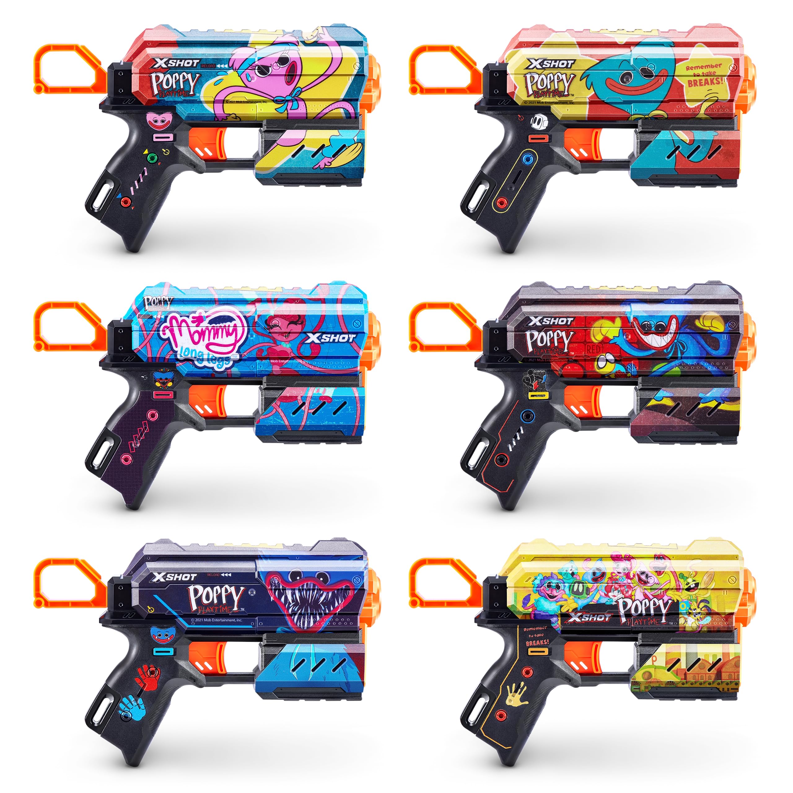 X-Shot Skins Flux Poppy Playtime Dart Blaster 2PK - Jumpscare + Toony, 16 rzutek od Zuru