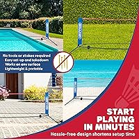 Vista 3 de Boulder Portable Badminton Pickleball Net - Foldable/Extendable Poles for Multiple Sports Heights (UP to 5 ft) - Ideal for Tennis, Pickleball