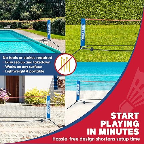 Miniatura 3 de Boulder Badminton Pickleball Net - Height Adjustable Portable Net for Junior Tennis Kids Volleyball  Soccer and Backyard Games - Easy Setup Nylon