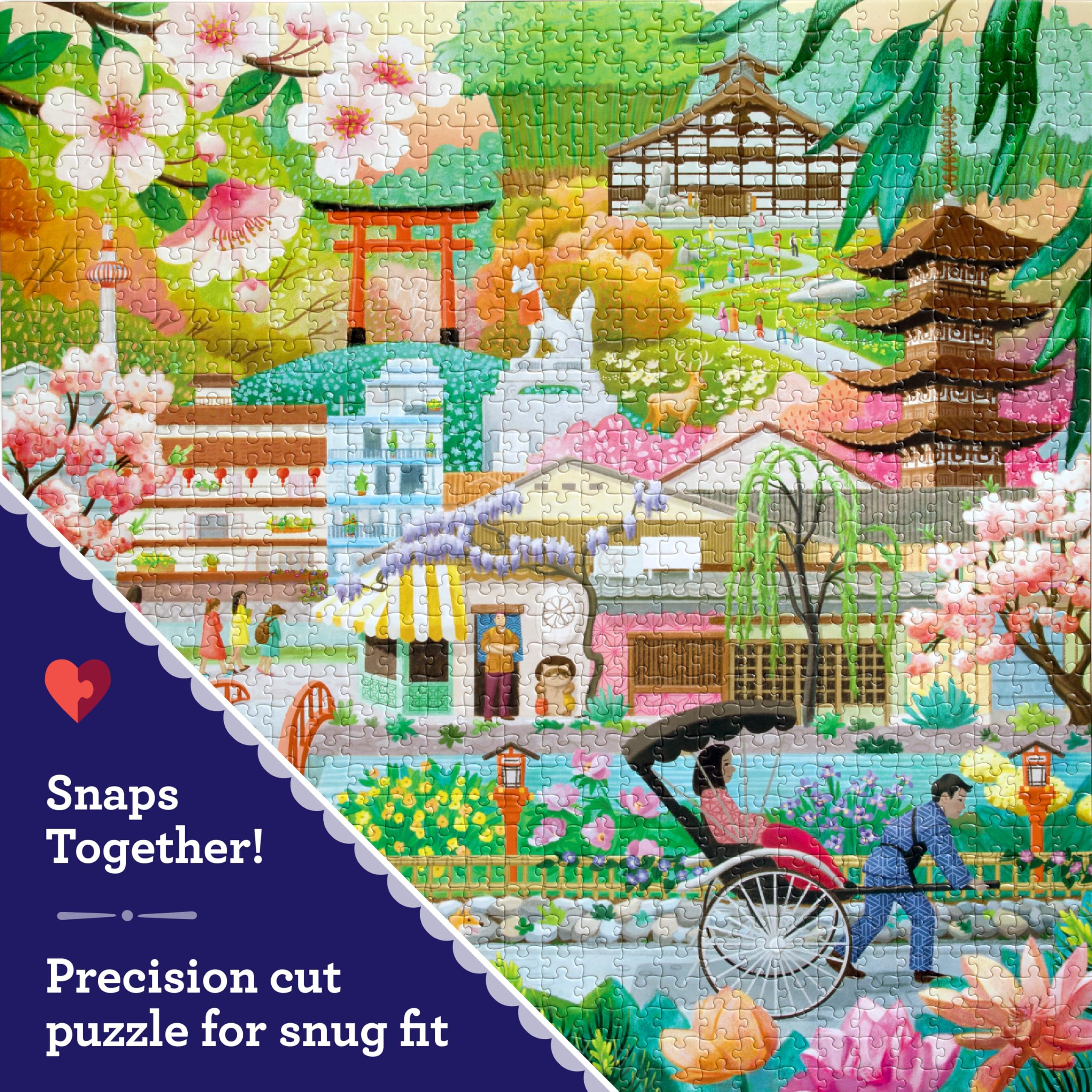 Amazon.com: eeBoo 1000 Piece Puzzle - Seasons in Kyoto Jigsaw