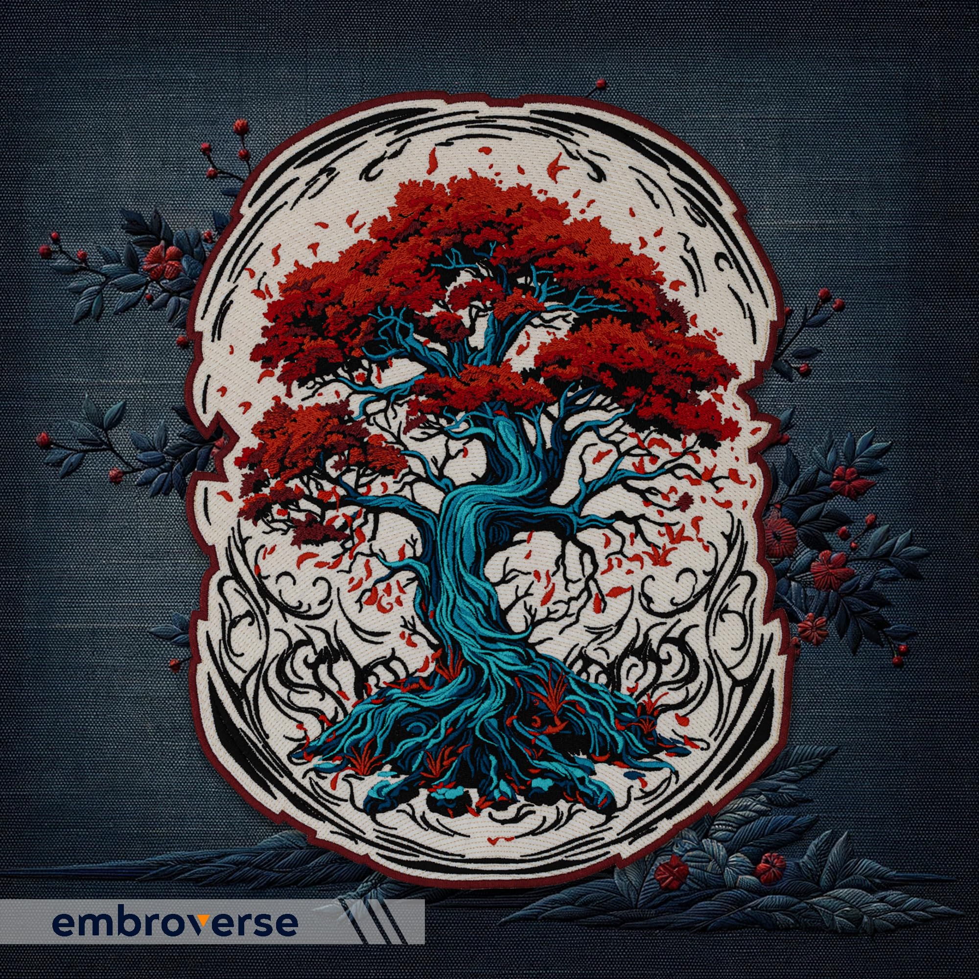 Amazon.com: EMBROVERSE Bonsai Tree of Life Large Back Patch -  Asian-Inspired Iron-On Embroidered Nature-Themed Applique for Jacket, 11.8  x 15.7 inches : Clothing, Shoes & Jewelry