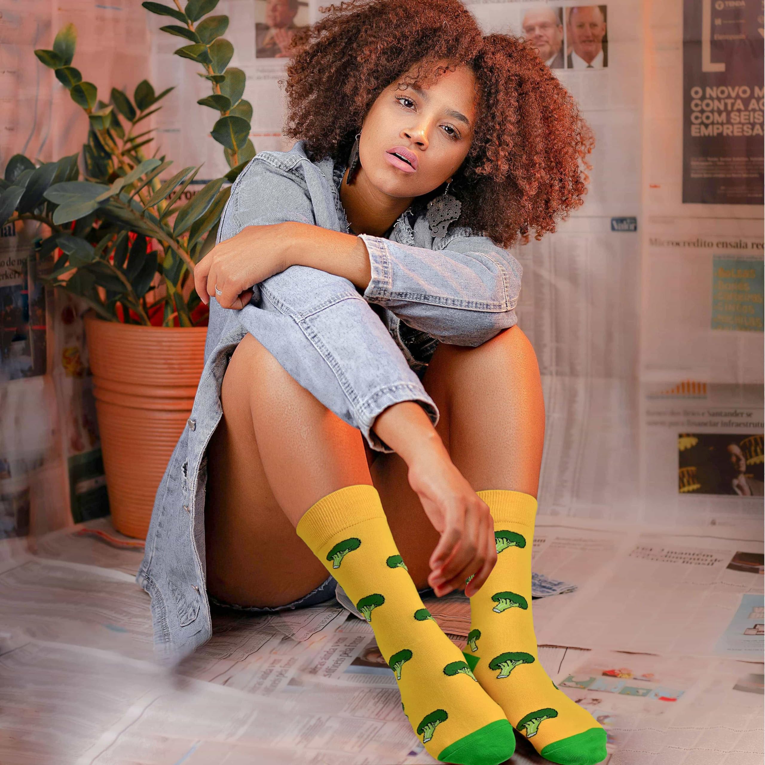 Kolorowe skarpety bawełniane śmieszny fantastyczny wzór Happy Sock Crew