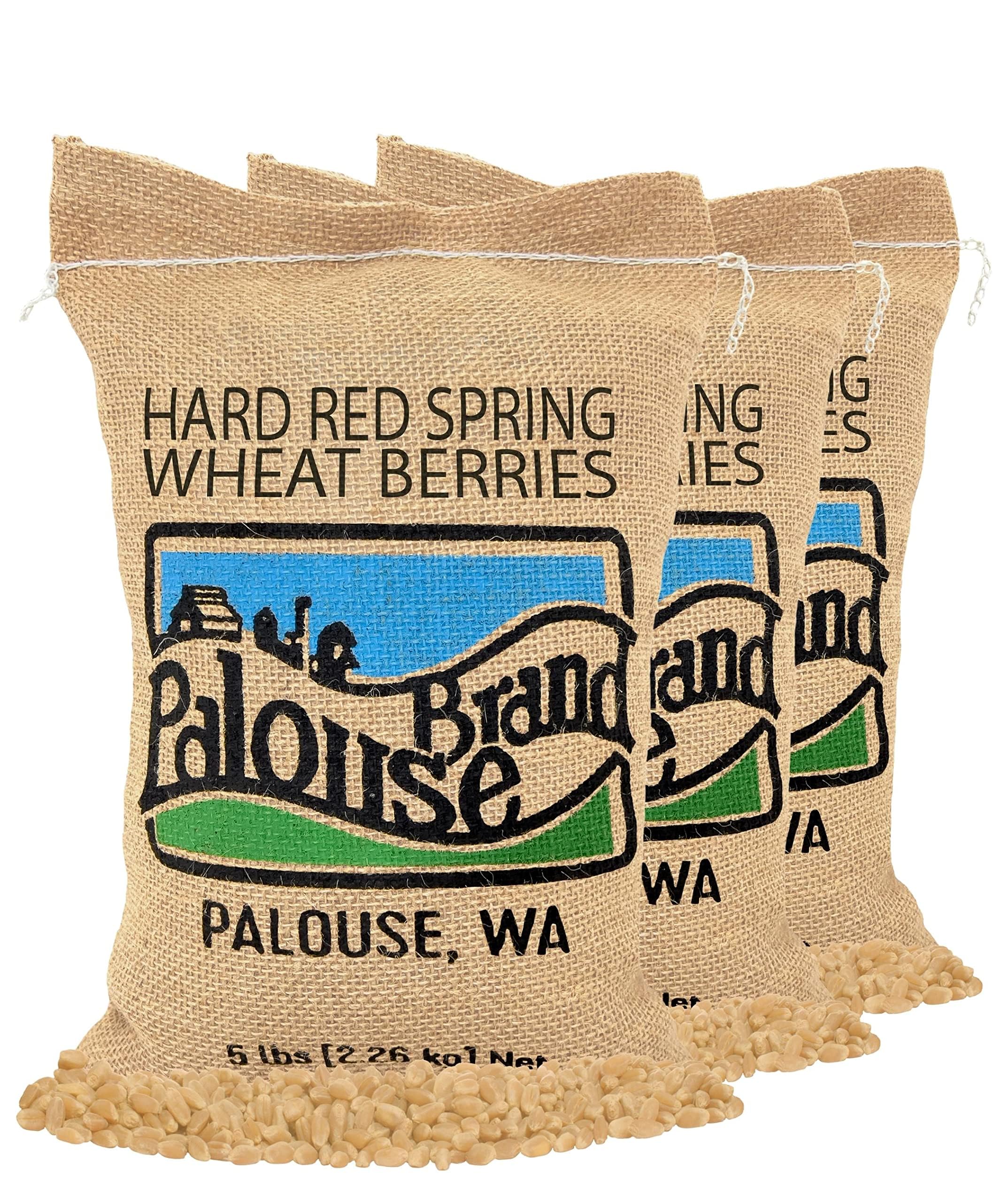 Palouse Brand Certified Glyphosate Residue Free Hard Red Spring Wheat Berries | 15 LBS | Desiccant Free | Family Farmed in Washington State | Non-GMO Project Verified