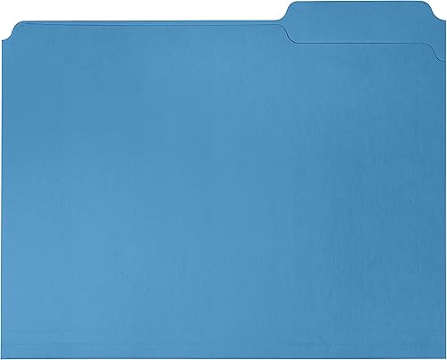 Miniatura 3 de Blue Summit Supplies 200 carpetas de archivos azules, tamaño carta, pestaña de corte de 13, tamaño carta, azul, ideal para organizar y almacenar