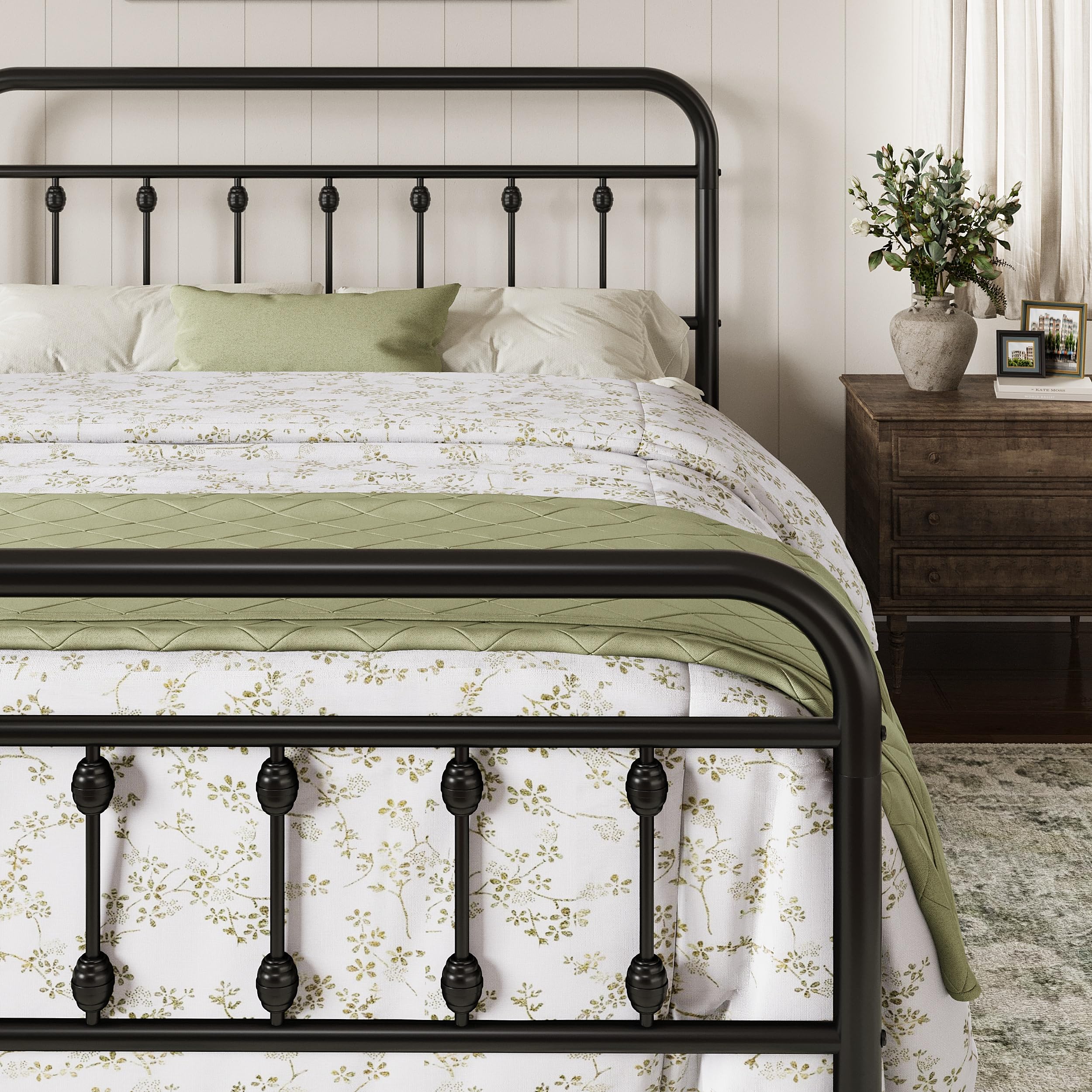 Allewie Queen Size Metal Platform Bed Frame