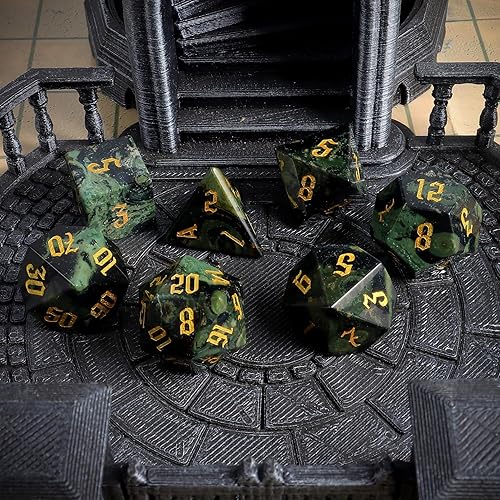 Miniatura 8 de Lucky-M Juego de dados de piedras preciosas DND, juego de dados de Calabozos y Dragones, juego de dados de juego de rol, accesorios de D&D, regalo