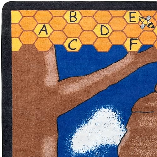 Miniatura 9 de Flagship Carpets Busy Bee - Alfombra de lectura de dibujos animados para aulas infantiles, dormitorio infantil o área educativa, 7 pies 6 pulgadas x