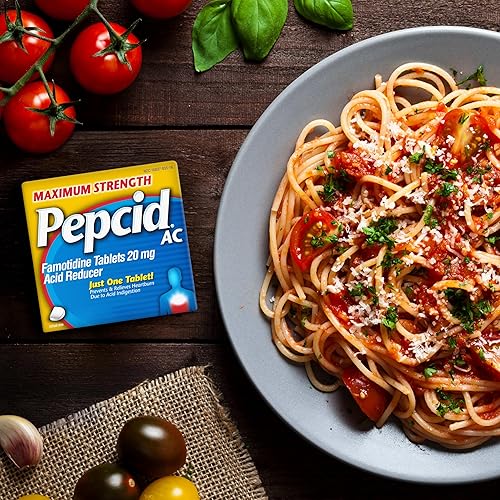 Miniatura 6 de Pepcid Fuerza máxima de CA 20 mg de famotidina para prevenir y aliviar la acidez estomacal 25 unidades