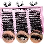 Goddvenus Fluffy Lash Clusters 100-150-200D Volume Eyelash Clusters 10-16mm Wispy Individual Lashes D Curl Cluster Eyelash Extensions 300pcs DIY Lash Extensions(D Curl 300pcs)