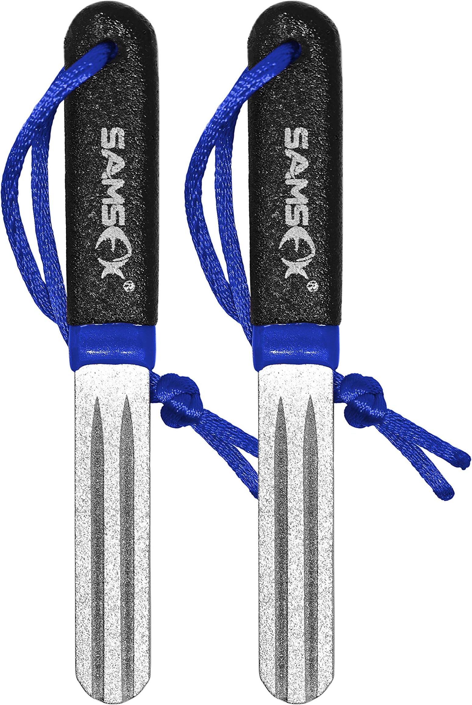 SAMSFX Fishing Hook Sharpener Hook Diamond File Portable Grinding Tool, Double Sided Diamond Grit, Assorted Colors, 4inch, 2PCS in Pack