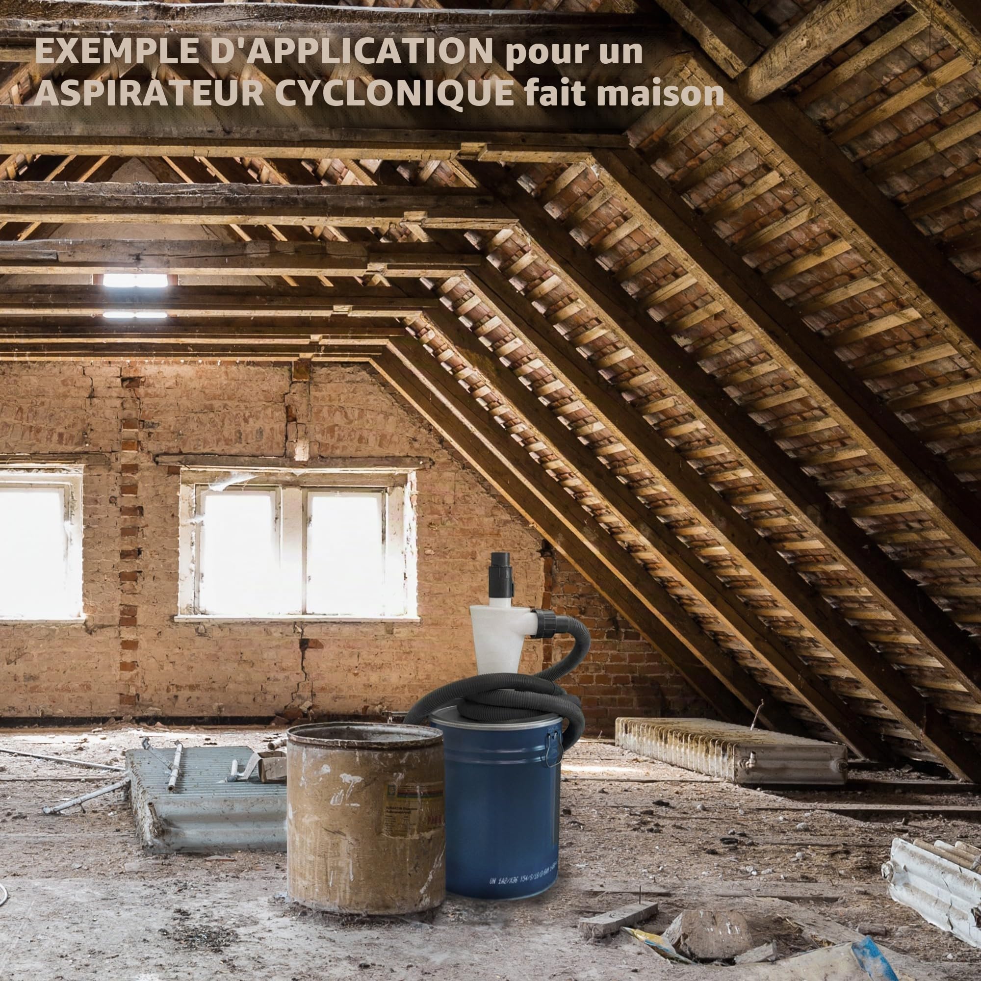 plasteo Tonneau, baril, fût métallique bleu avec couvercle 20 L et anneau de serrage (23019)