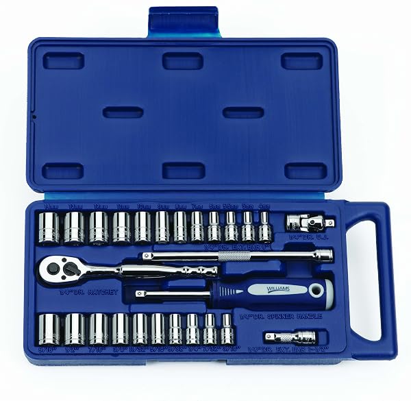 Williams 50672 1/4 Drive Socket and Drive Tool Set, 27-Piece - 1
