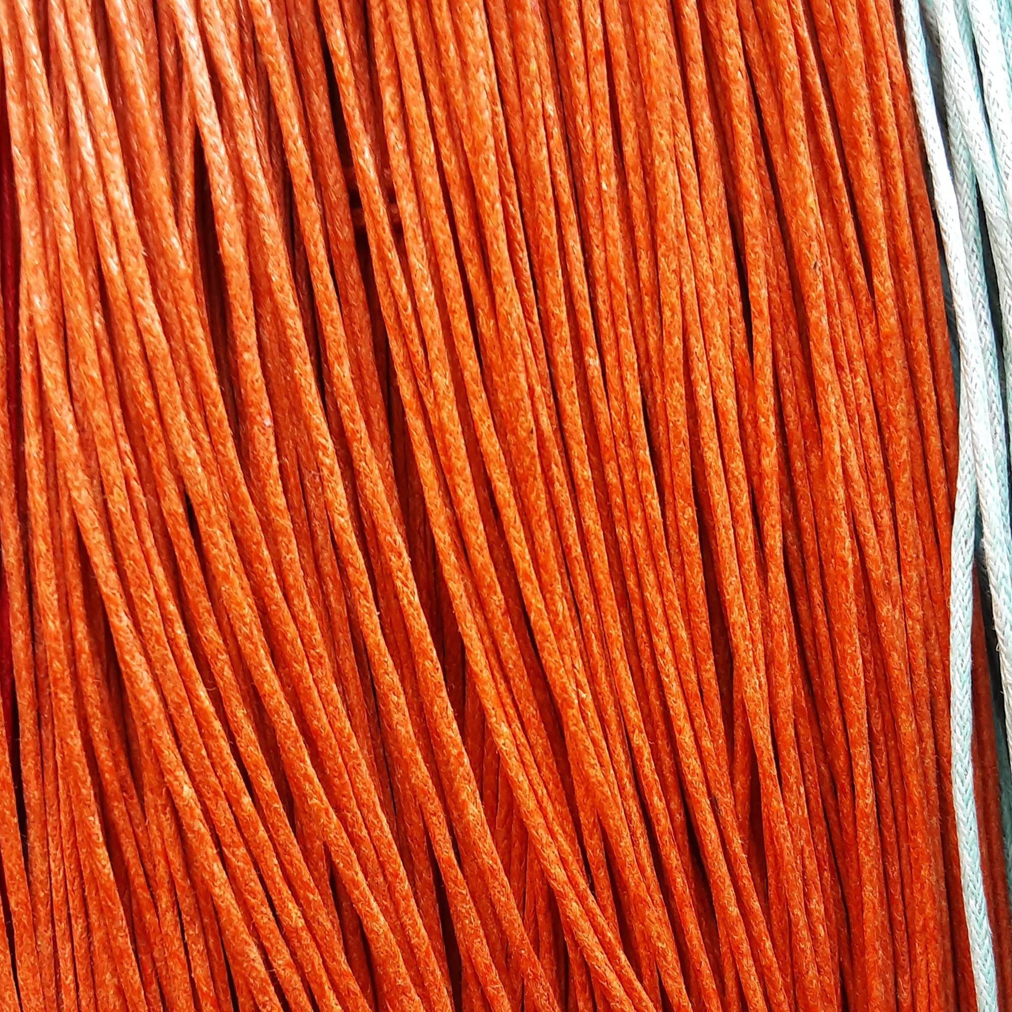 Mart-Mon Multicolor 1.5Mm Waxed Cotton Cord 6 Meters For Jewellery & Craft Making (Orange)