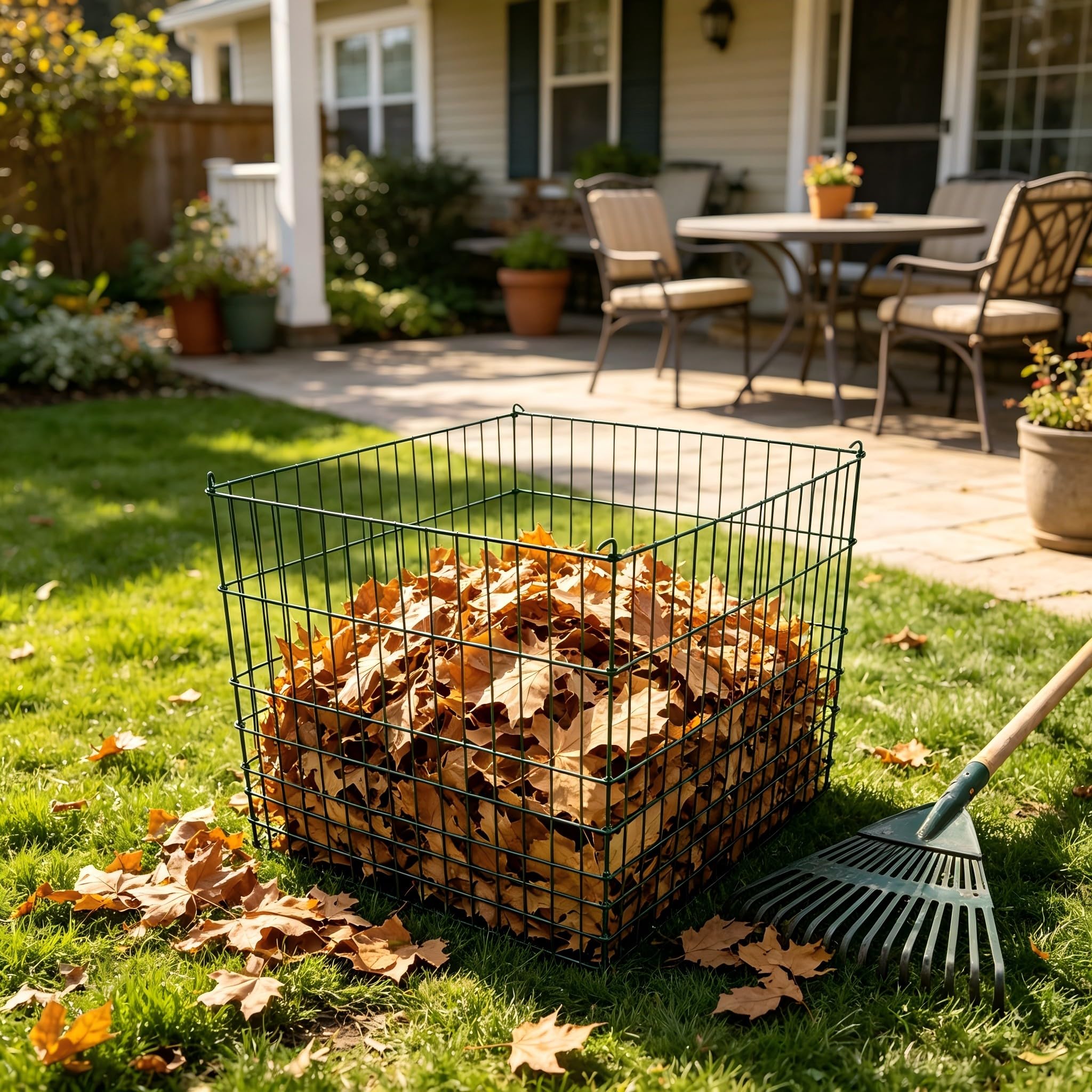 MTB Supply Jardín de Alambre Compost Bin 36 "L x36 W x 30 H, Verde