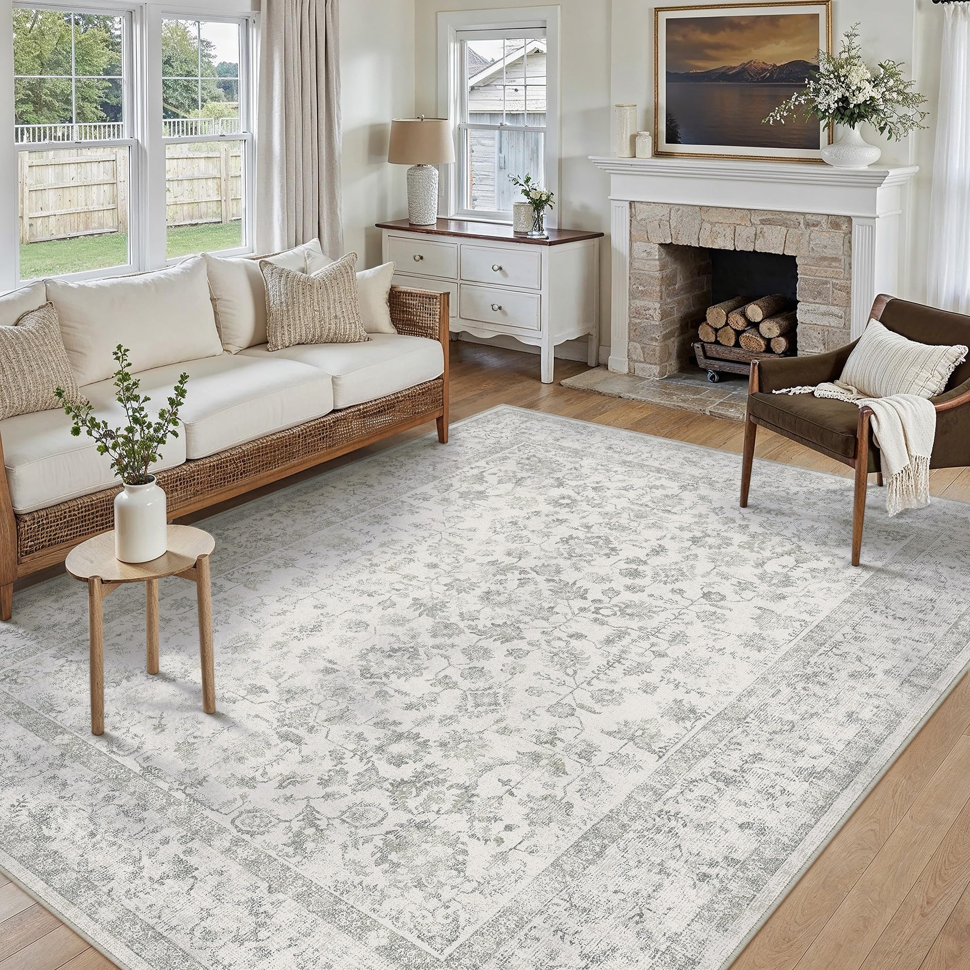 PureCozy Tappeto Salotto Grigio 200x300cm Tappeto Camera da Letto Lavabile Antiscivolo Grande Tappeti Sala Cameretta Soggiorno Ufficio Carpet Pelo Corto Morbido Rug