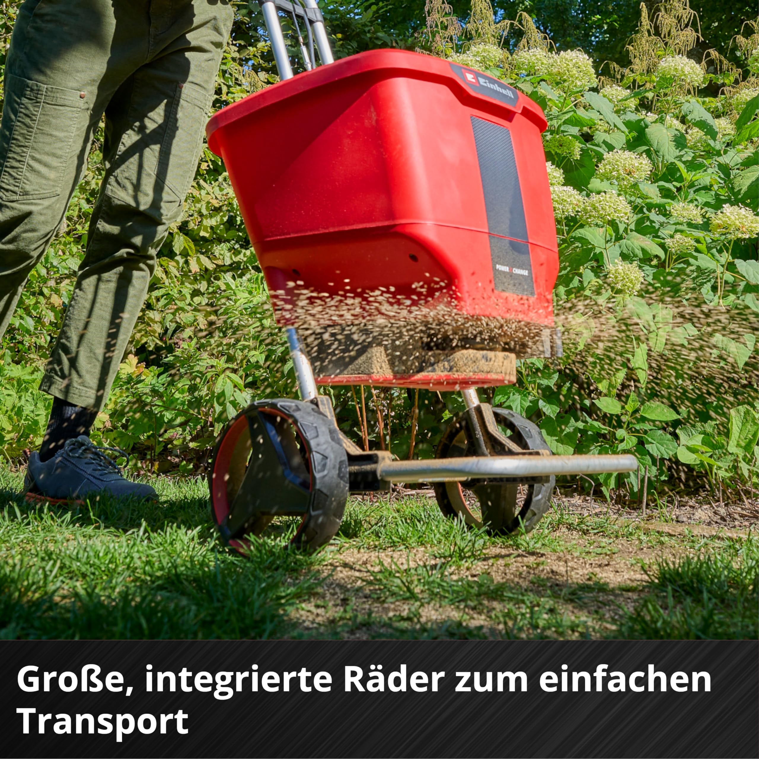 Einhell Akku-Streuwagen GE-SR 18/22 Li-Solo Power X-Change (18 V, 22 L, max. 6 m Streubreite, 6-stufige Streugeschwindigkeit, 6-stufige Streumengenregulierung, ohne Akku)