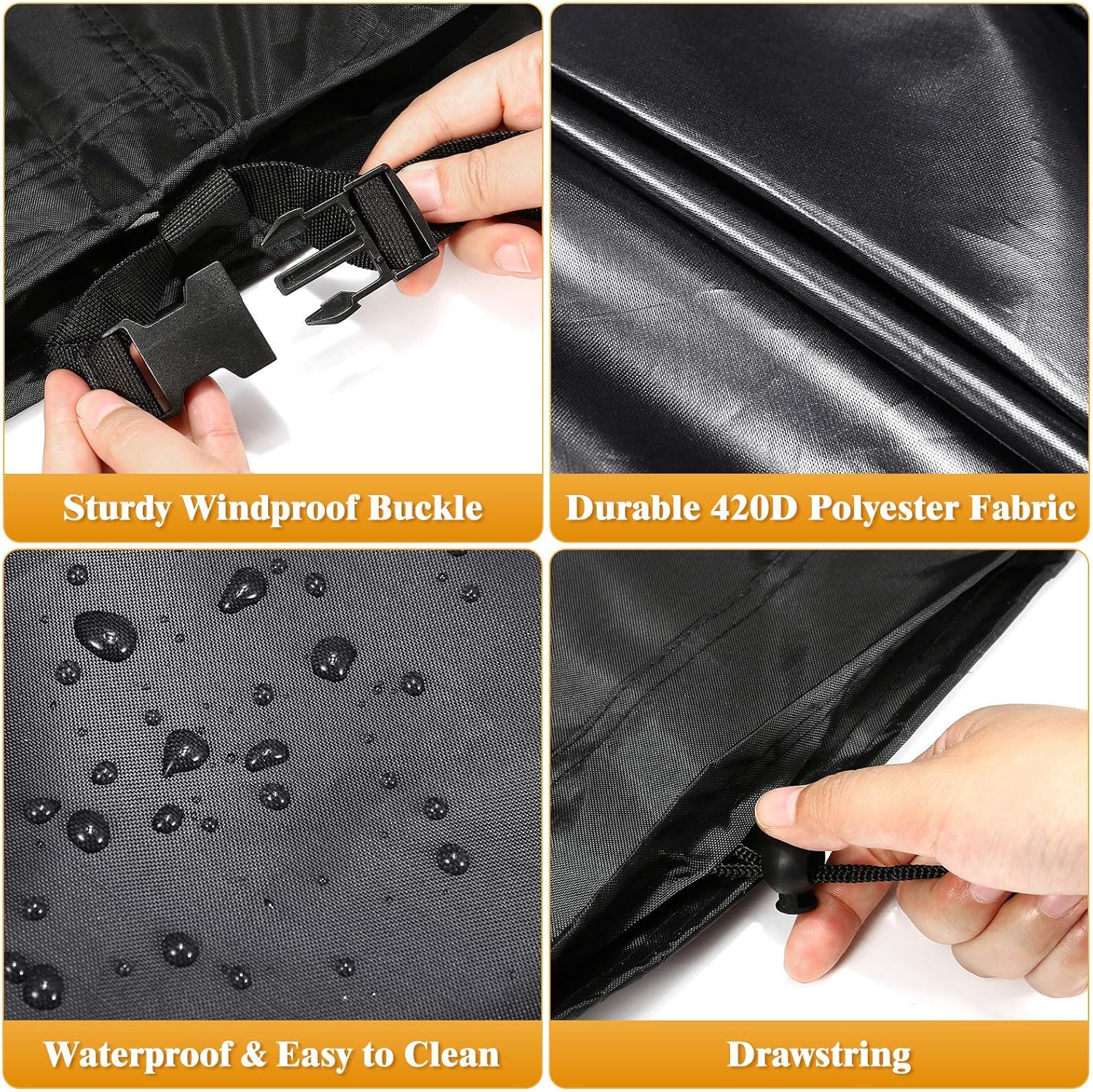 GEMITTO Outdoor Patio Furniture Cover, 420D Heavy Duty Waterproof Patio Table Covers, Wind Dust Proof Anti-UV Durable Protective Covers for Bad Weather Rain Winter Snow(74.8x46x24 inch) : Patio, Lawn & Garden