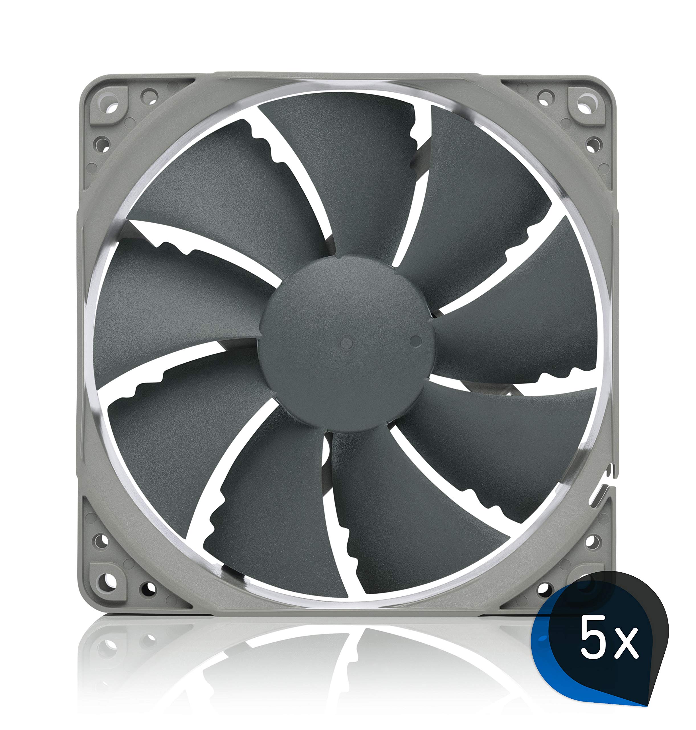Noctua Paquete: 5x NF-P12 redux-1700 PWM, Ventilador de Alto Rendimiento, 4 Pines, 1700 RPM (120 mm, Gris)