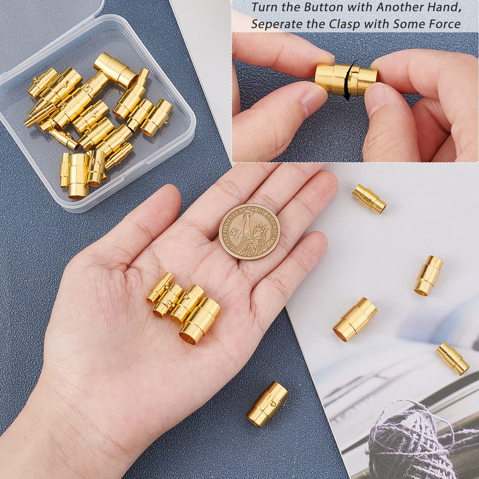 SUNNYCLUE 1 Boîte De 230 Embouts De Cordon En Cuir Kumihimo En Alliage