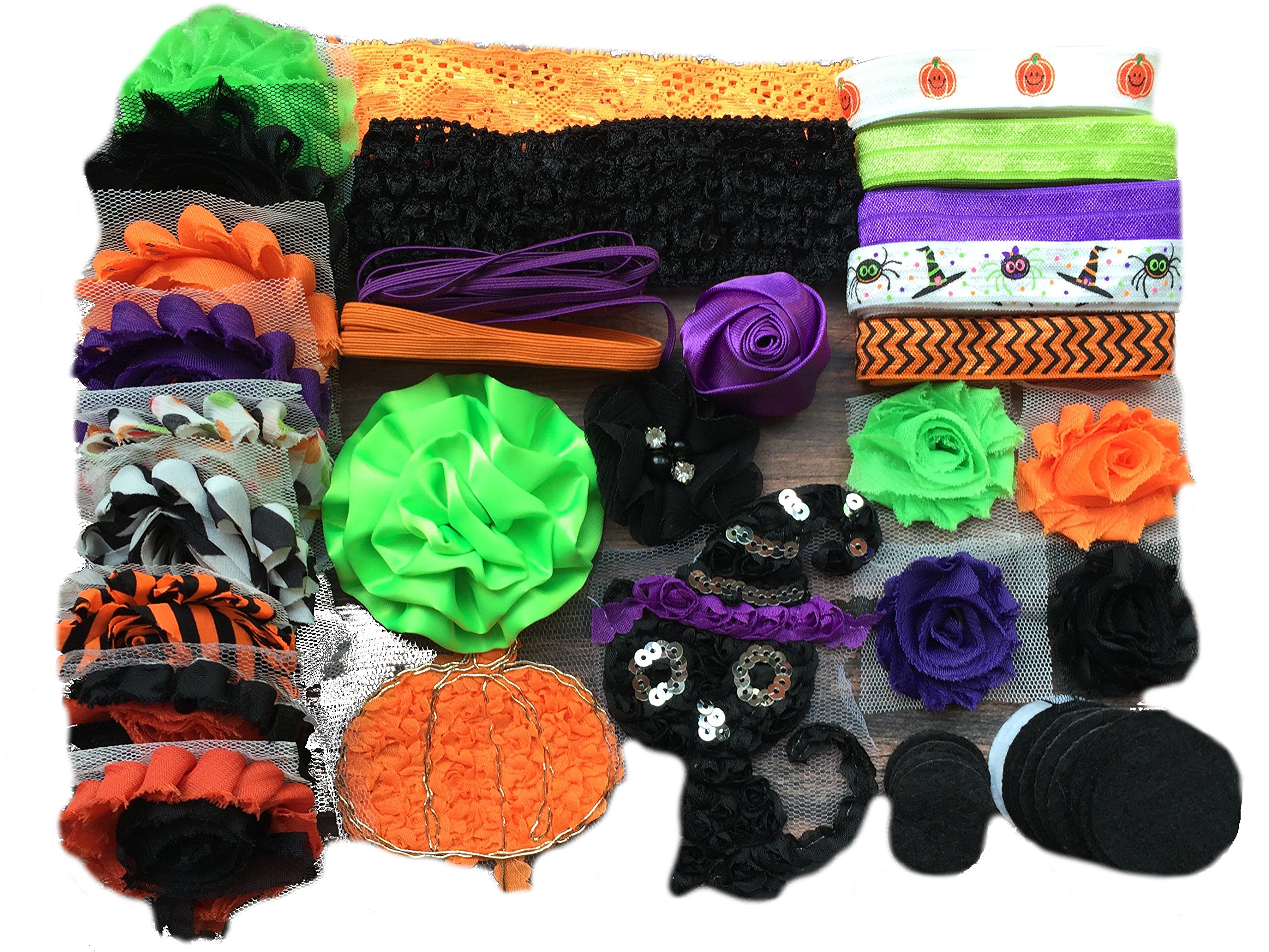 Bowtique EmileeMini Headband Kit Makes over 15 Headbands, DIY Baby Headband Kit - Halloween