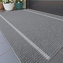 Color G Outdoor Door Mat, Heavy Duty, Non-Slip, Washable, Wipe Shoes, Dust-Proof, Waterproof Outdoor Door Mat for Entrance, Balcony, Garden, 60 x 120 cm, Grey