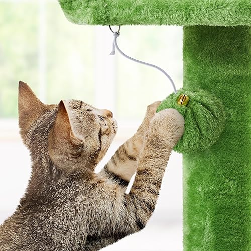 Vista 207 de Yaheetech Árbol para gatos de varios niveles de 70 pulgadas, torre alta para gatos con condominio, postes rascadores y bola colgante para gatos