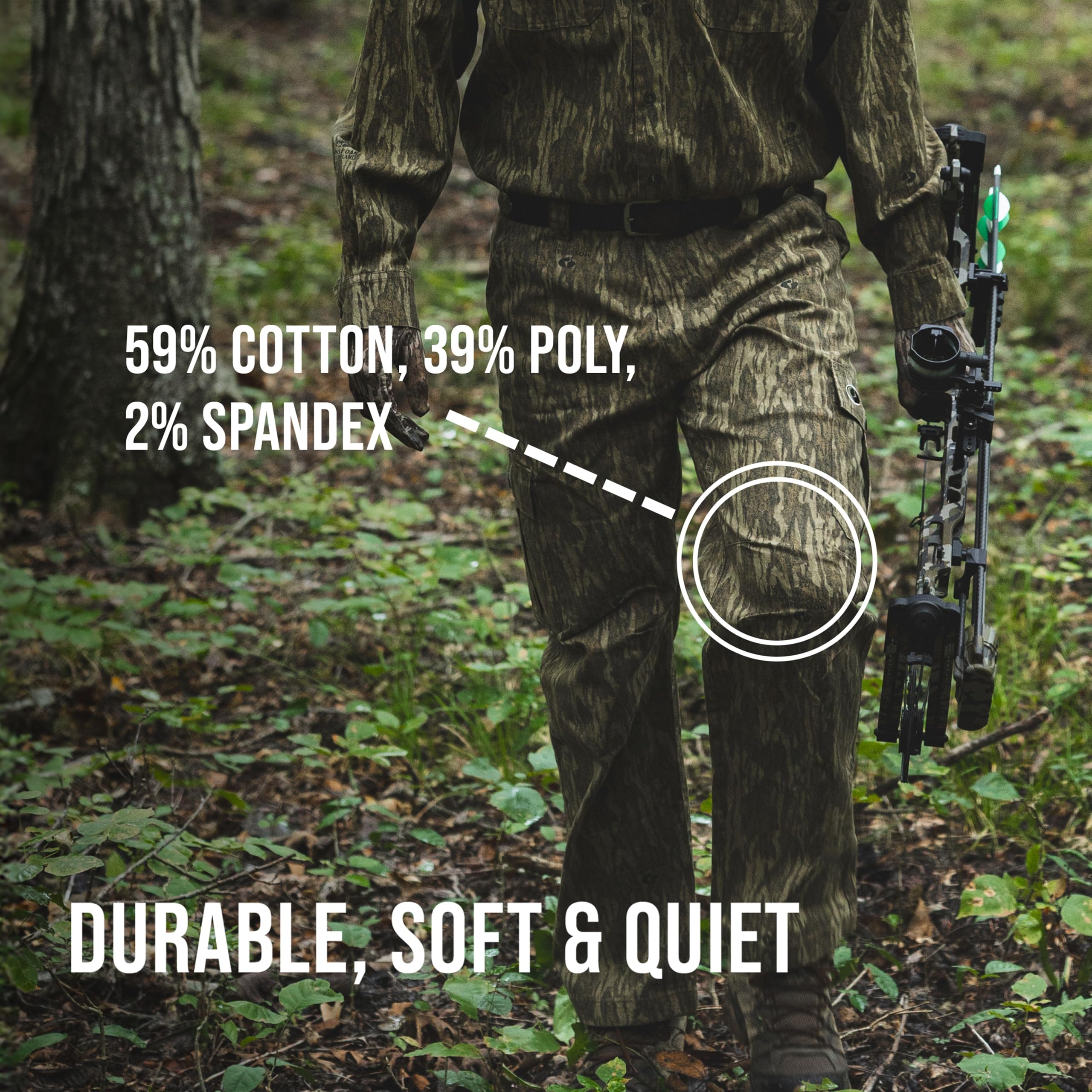 Mossy Oak Pantaloni da Caccia da Uomo Mimetico Cotone Mulino Flessibili