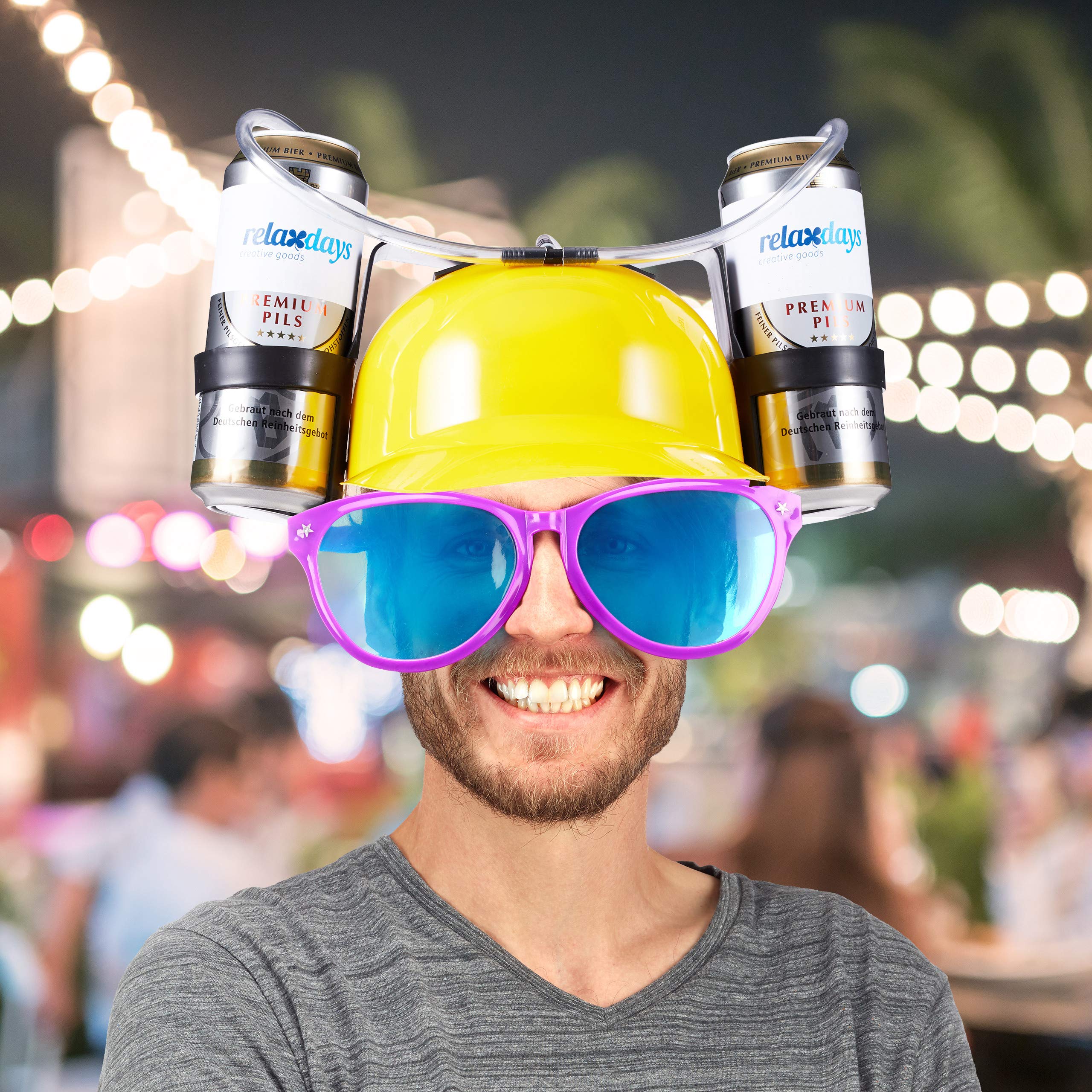 Relaxdays Casquette Bière pour Deux Boîtes De Bière pour Deux Boîtes Costumes (Pack de 1)