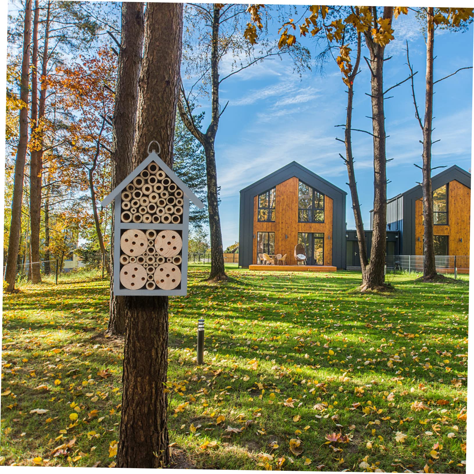 TOYANDONA Insektenhaus Für Garten Outdoor Bienenhaus Mit Haken Zum Aufhängen Dekoratives Nisthaus Für Bienen Marienkäfer Überwinterung