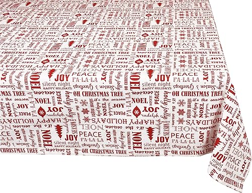 Yourtablecloth Mantel metálico de algodón estampado navideño (plateado, cuadrado 52x52)