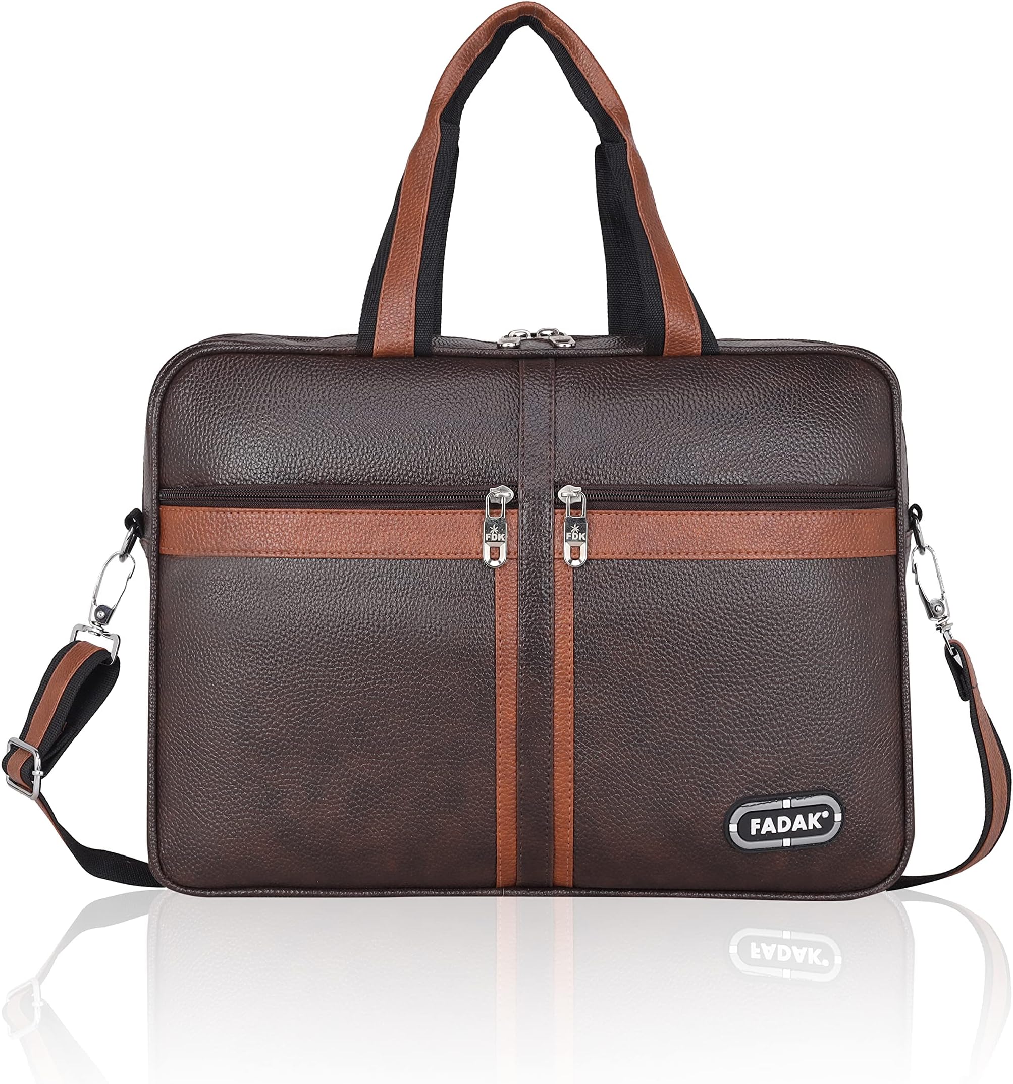 FADAK Professional Leather Laptop Bag for Man and Women, Briefcase Best Laptop Messenger Bag, Shoulder Bag with Adjustable Strap, Cross Body Travel Office Bag