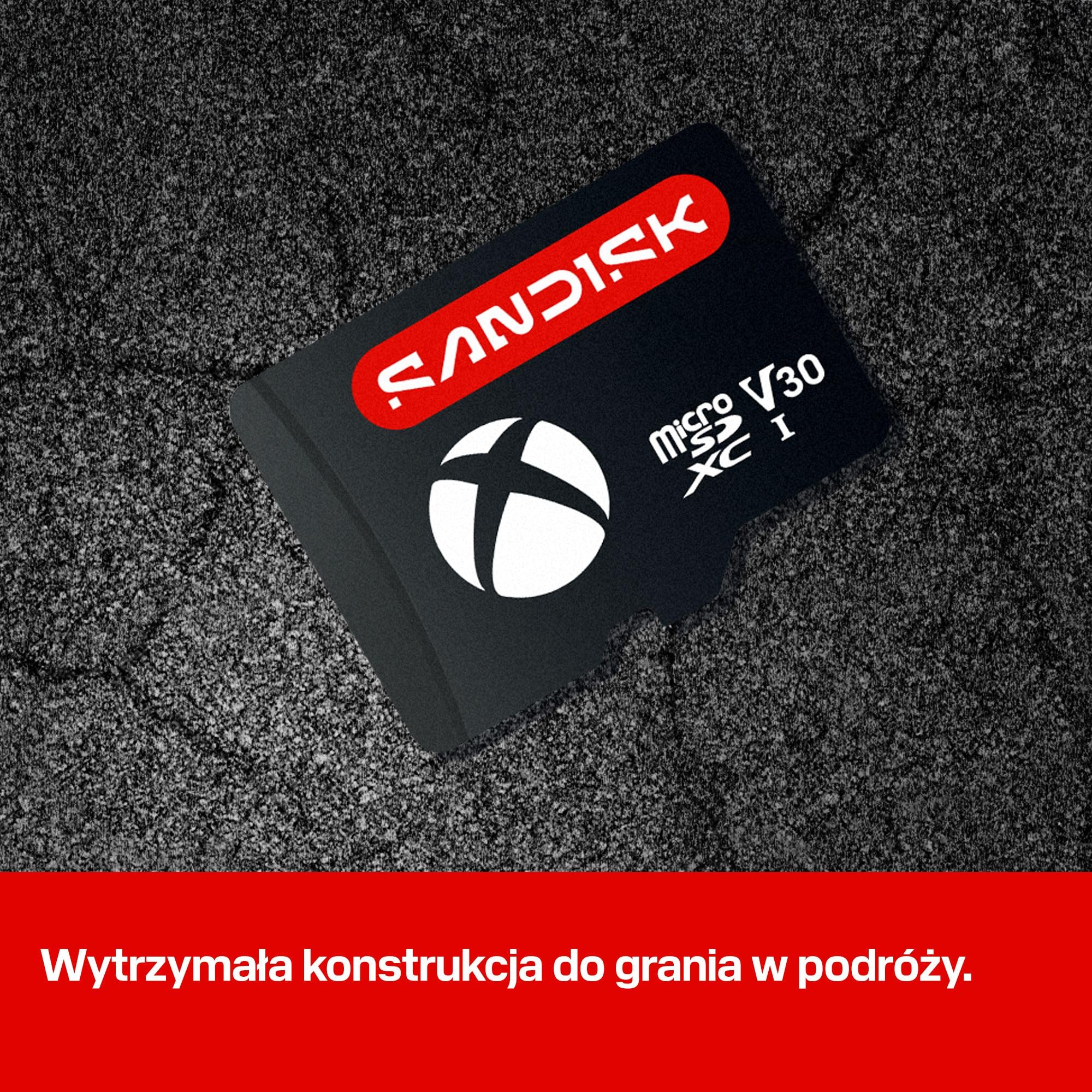 SANDISK Karta microSD do konsoli ROG Xbox Ally (X) 512 GB, oficjalna licencja Xbox (prędkości odczytu do 200 MB/s2, prędkości zapisu do 140 MB/s)