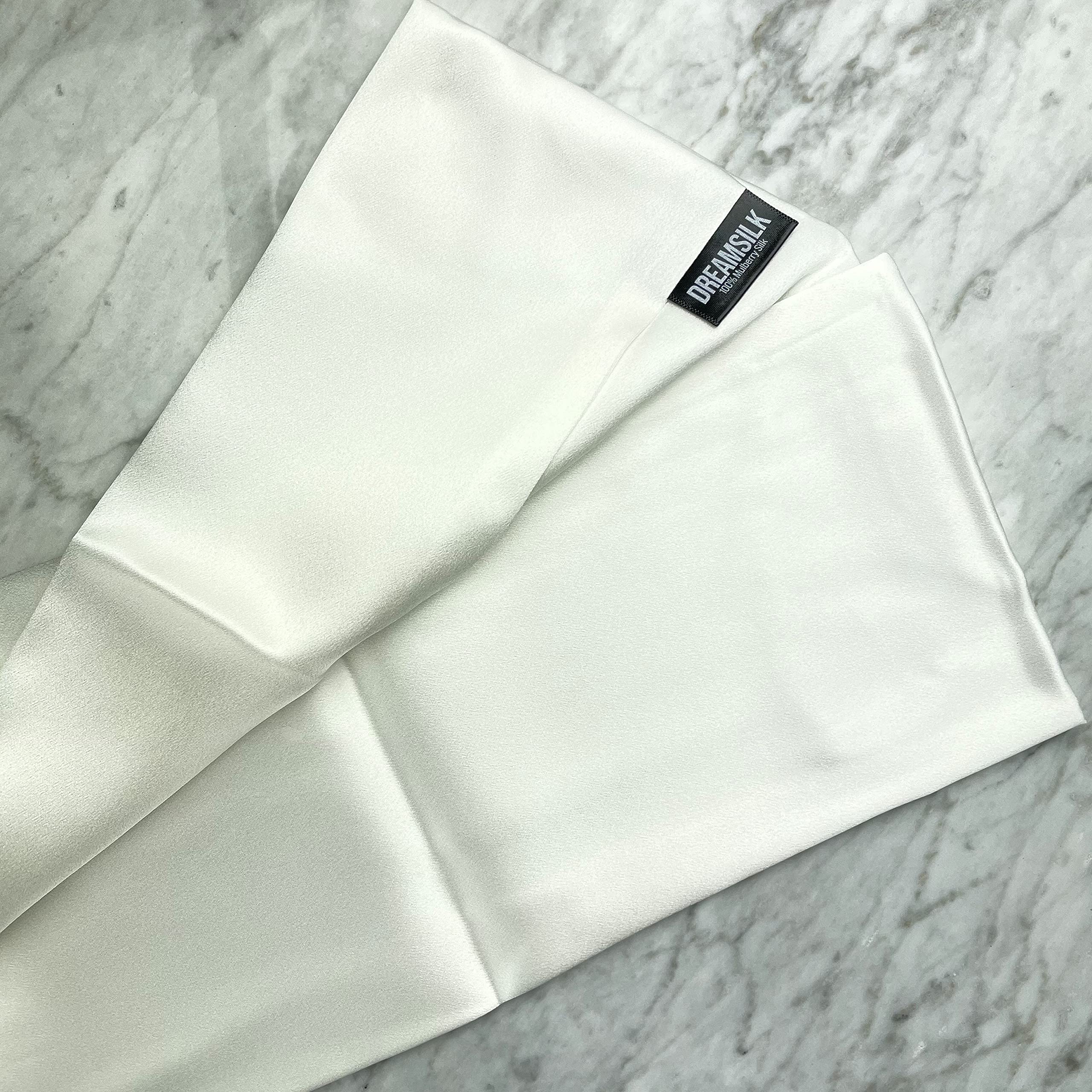 Funda de almohada de seda blanca de morera, 100 garantía de noche para cabello y piel, sueño de belleza, tamaño 51 cm x 91 cm, tamaño Queen, hipoalergénico, almohada natural 19 momme