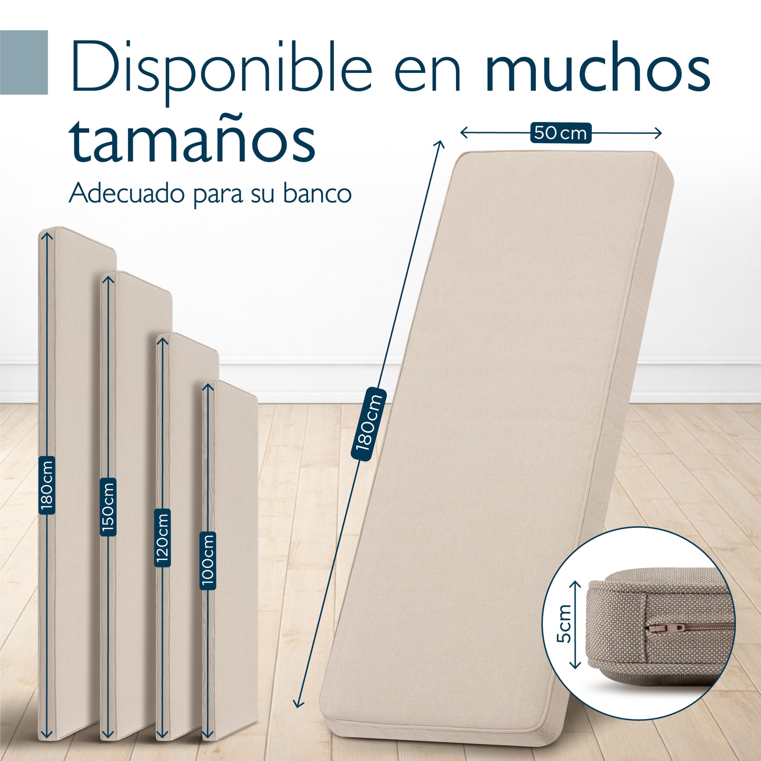 Beautissu cojín de Banco para Exterior Impermeable Resistente a los Rayos