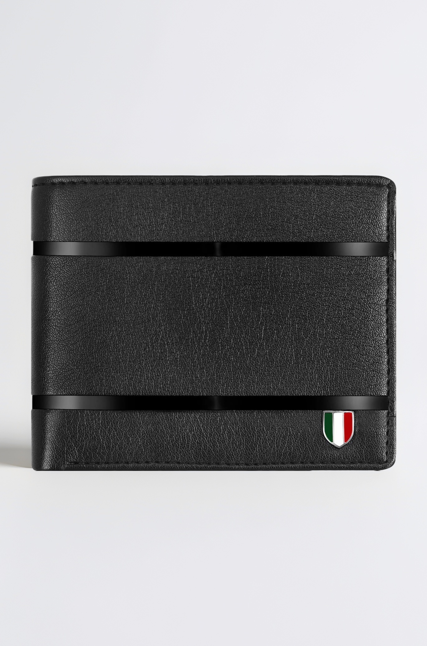 GVN-2LINBLK01 Black Genuine Leather Wallet for Men