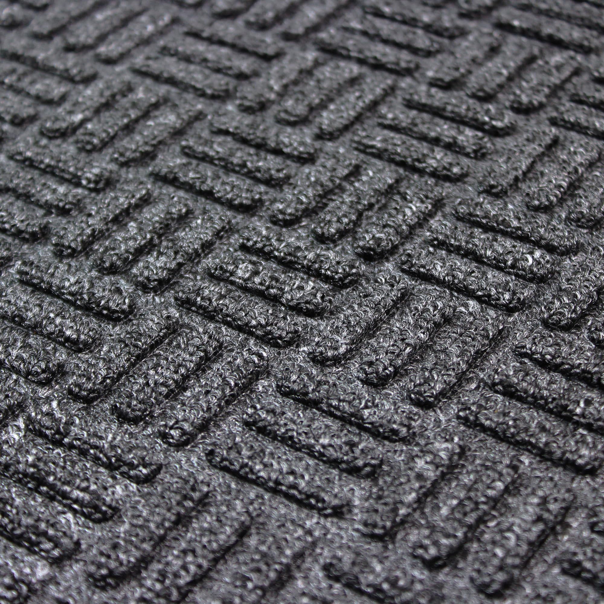 Ultralux Felpudo de entrada premium para interior y exterior, 90 x 60 cm, absorbente y resistente, con parte trasera de goma antideslizante impermeable para zonas de alto tráfico, color gris oscuro