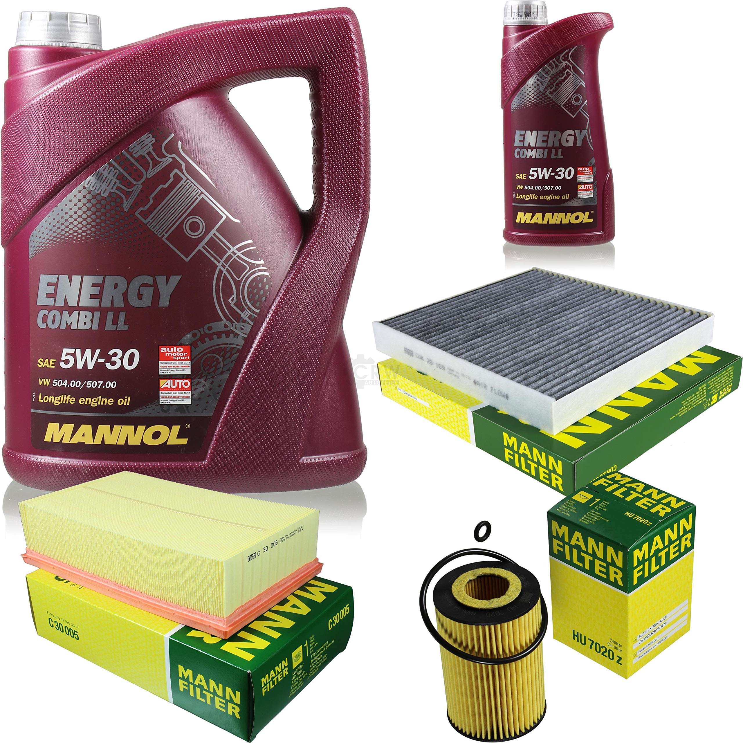 QR-PARTS Mannol 69109200 Kit de filtres pour moteur Energy Combi LL 5W-30 API SN/CF MANN-FILTER Filtre à air, filtre d'habitacle, filtre à huile 6 l