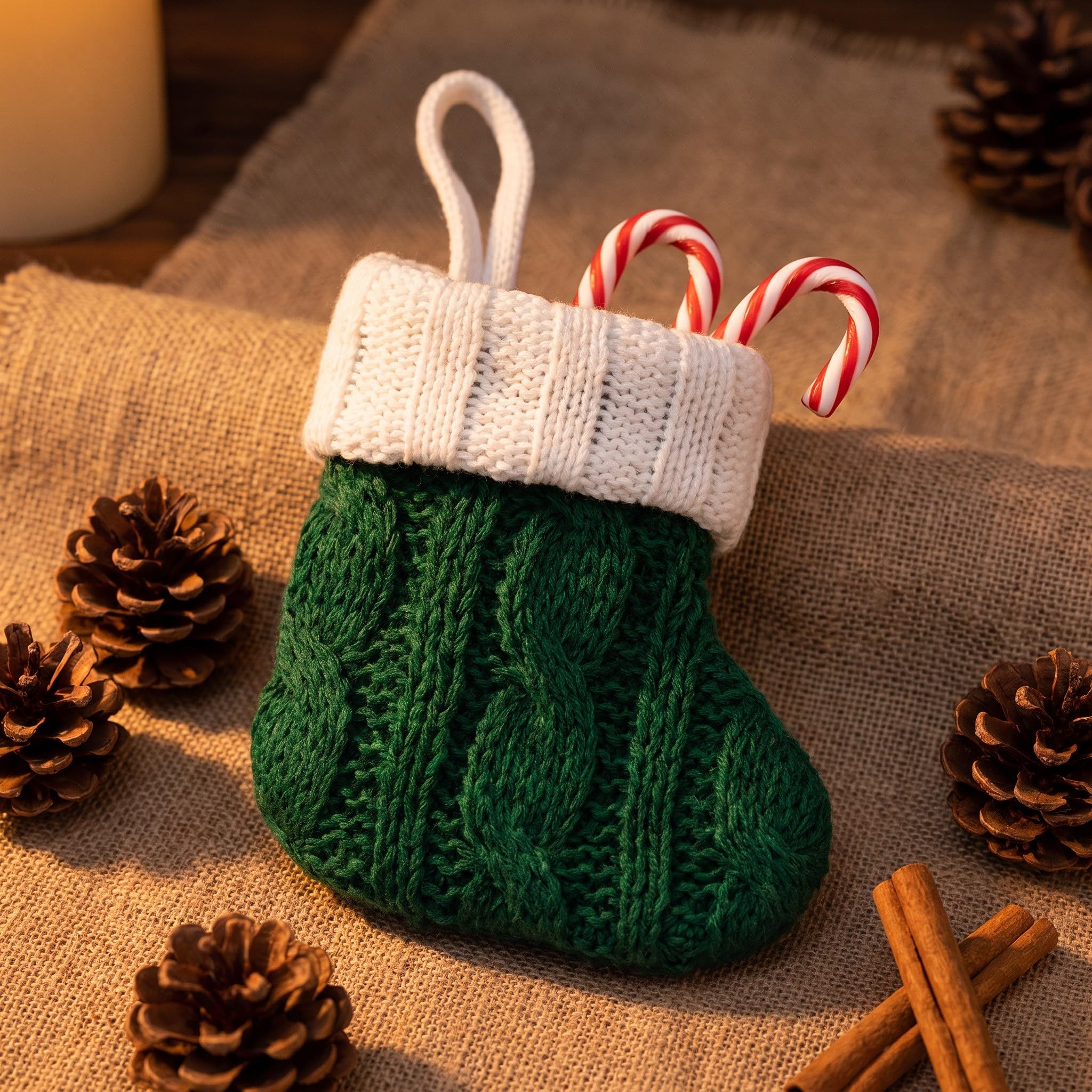 POPETPOP 12 Calcetines navideños pequeños, Adornos Colgantes de Punto para