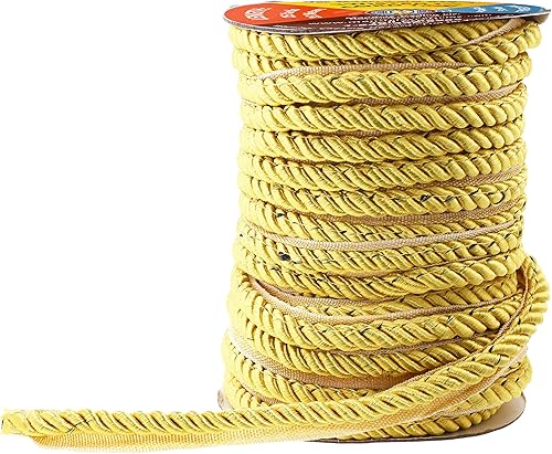 Vista 21 de Mandala Crafts The Yard - Cordón de labio trenzado para almohadas de costura, tapicería, borde de costura (negro)