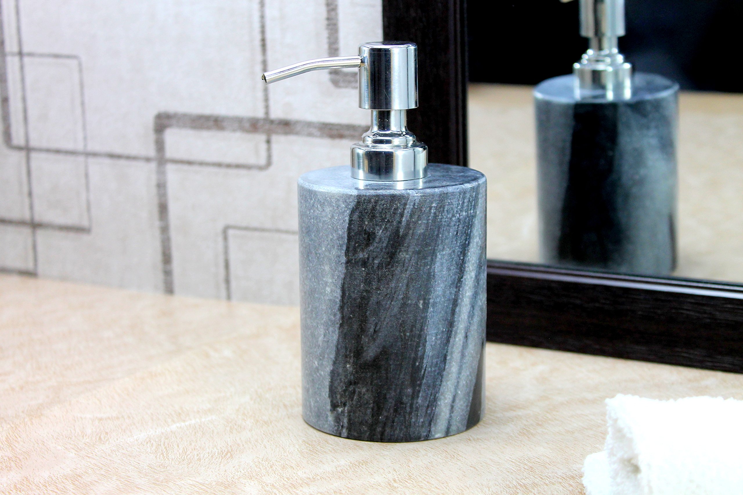 KLEO Dispensador de jabón de piedra natural gris accesorios de baño de lujo