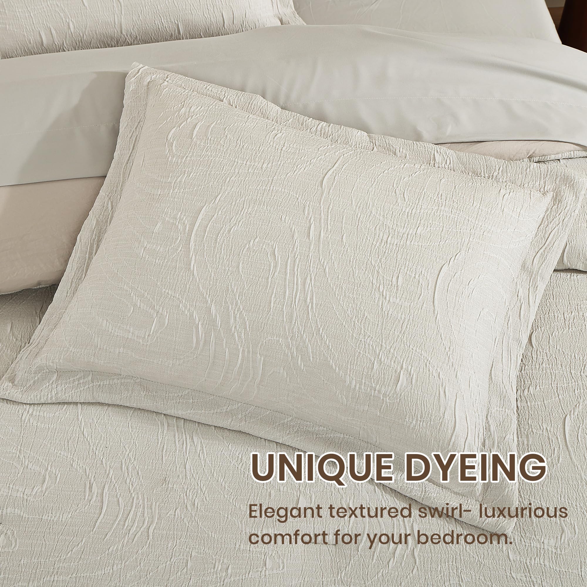 Monbix Queen Comforter Set - 7 Pieces Cationic Dyeing Olive Green Bed in a Bag Queen Bedding Sets with Comforter, Sheets, Pillowcases & Shams, Reversible Bedding Comforters Sets: Pebble 7Piece-Queen(90”X90'')